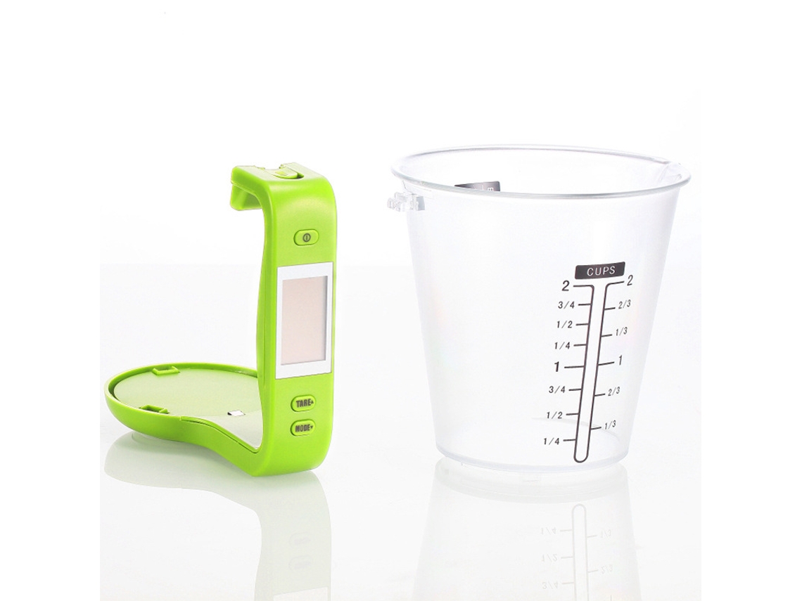 Balança De Cozinha Digital Com Copo Medidor E Tela Lcd Preta -aquaforge