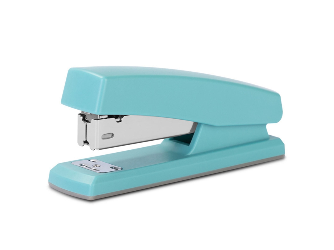 Grapadora de Papel Ergonómica Multifuncional de Tamaño Médio para Escritório e Escola, Capacidade para 20 Folhas, Azul Claro