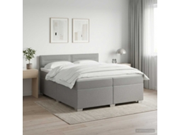 Vidaxl Cama Box Spring Com Colchão Cinzento-claro 200 X 200 Cm Tecido