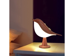 Luminária De Mesa Usb Tátil Aromática Em Forma De Pássaro Luz Noturna Dimerizável 3 Níveis,madeira Mogno Btforus