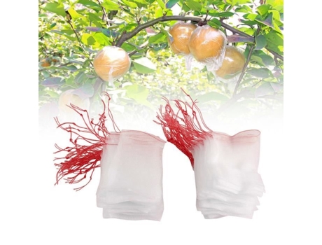 Saco de proteção de plantas e frutas - HB015 - 100pcs - Nylon - Branco - 15x10 cm ZERODIS