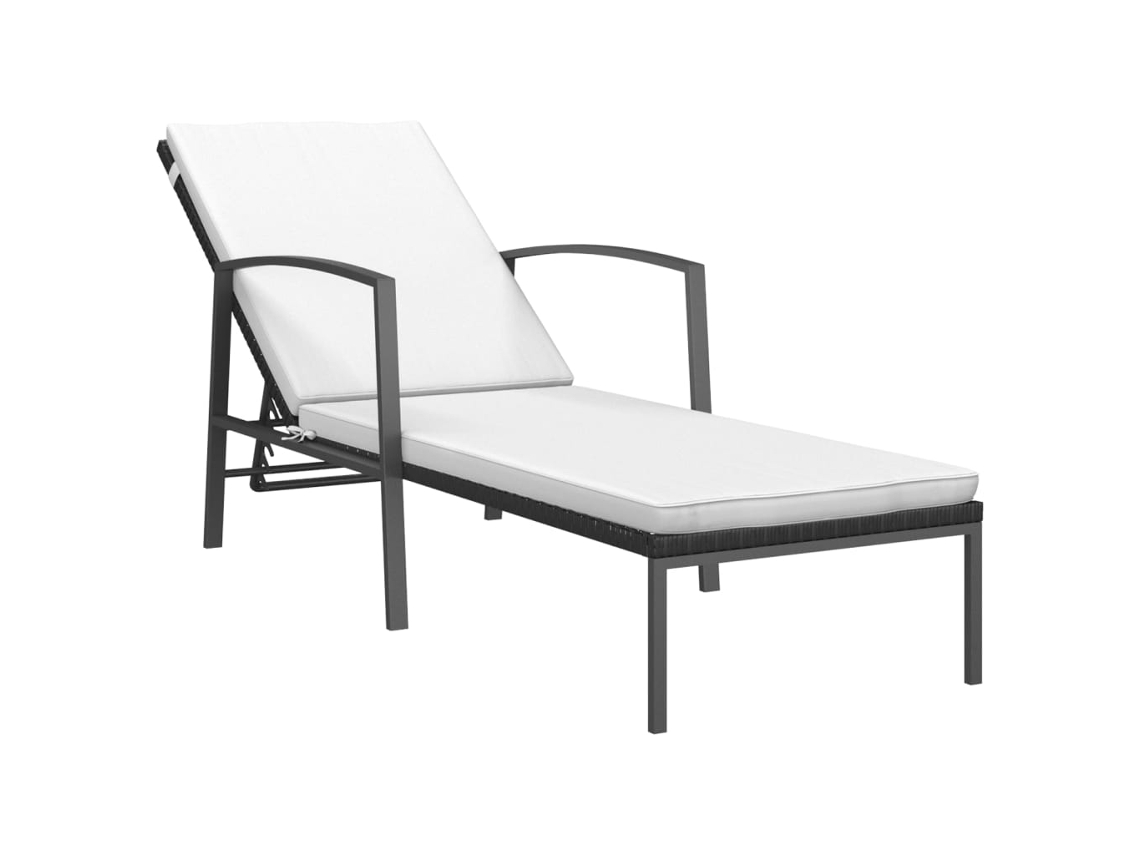Maison Exclusive - Espreguiçadeira De Jardim Com Almofadão Vime Pe Preto