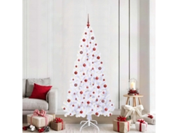 Vidaxl Árvore De Natal Artificial Com 300 Leds Branco 210 Cm Pvc E Aço