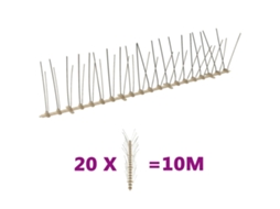 Vidaxl Conjunto 20 Picos Para Pássaros E Pombos 4 Filas 10 M Plástico