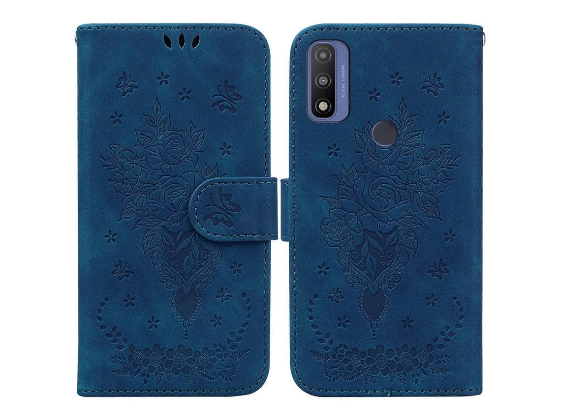 Capa De Celular Motorola Moto G Pure Butterfly Rose Em Couro Com Relevo.