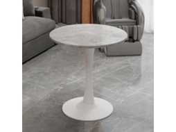 Mesa Centro 70cm Mármore Branco Moderna