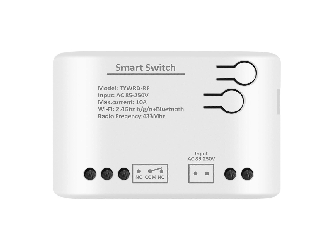Interruptor Inteligente Rf De 1 Canal Ac85-250v Wifi Tuya Controle Remoto 433 Interruptor De Luz Relé De 10a Com Travamento Automático