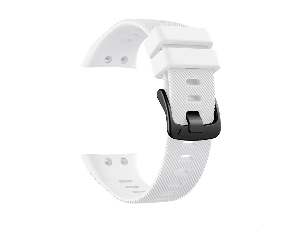 Bracelete Silicone Fivela Preta para Garmin Forerunner 45 Branco