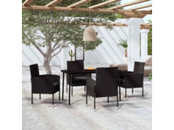 Vidaxl 5 Pcs Conjunto De Jantar Para Jardim Preto