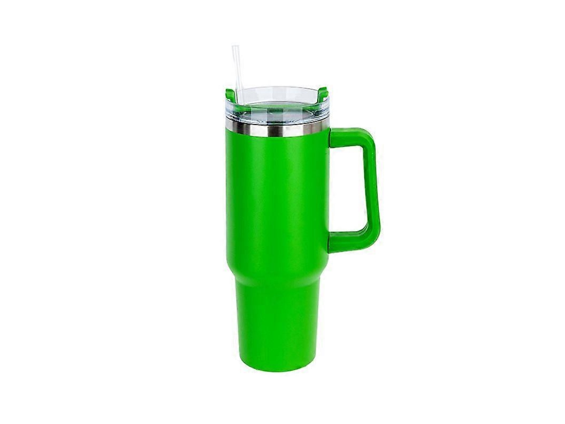 Garrafa Térmica De 40 Oz Com Alça E Canudo, Presente De Aniversário Para Mulheres E Homens Ly Ebike (verde Grama)