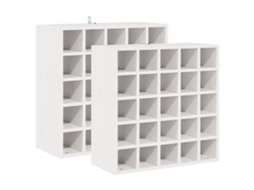 Conjunto 2 Escorredor De Vinho Vidaxl Branco Madeira De Pinho Maciça (56 X 25 X 56 Cm)