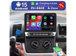 Rádio Automóvel JUNSUN para Fiat Ducato Citroen Jumper Peugeot Boxer - Android 15 - 10.1" - 2gb+64gb - Carplay Sem Fio - Swc - Dsp - Rds