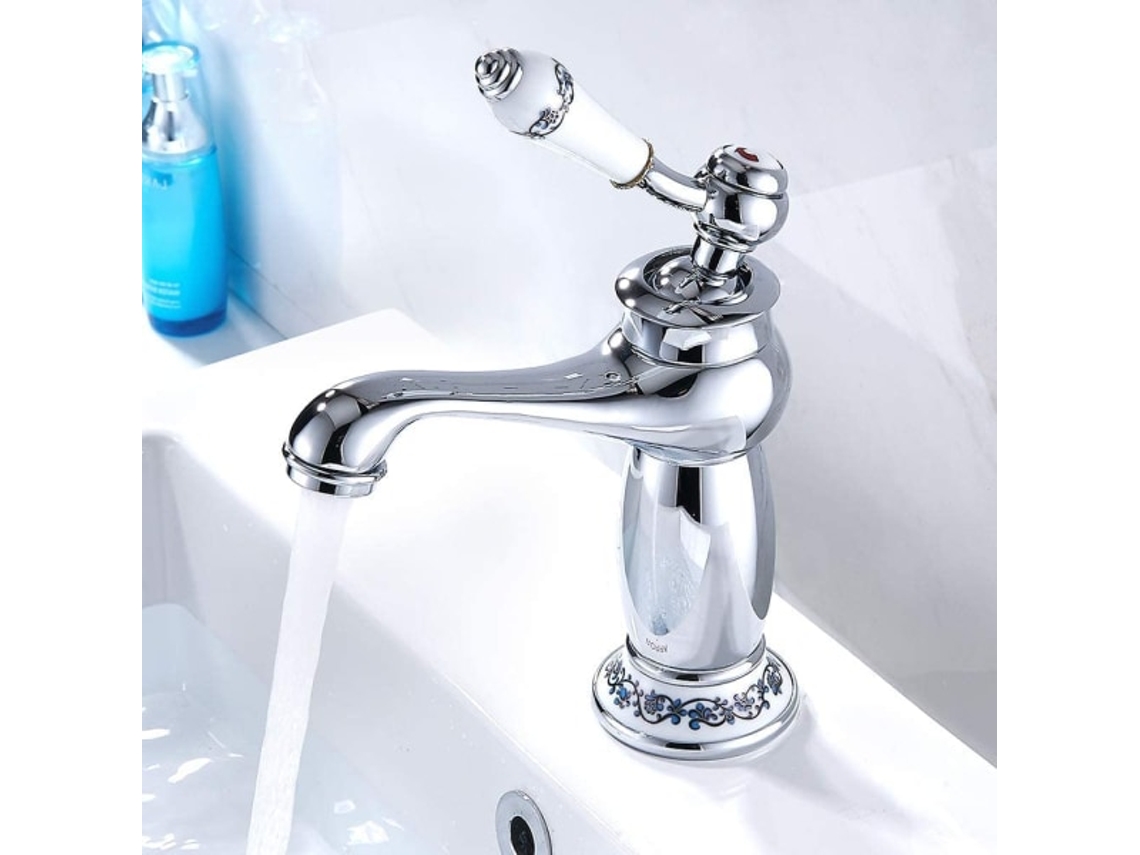 Torneira De Lavatório Retrô Para Água Quente E Fria, Estilo Rústico, Banheiro Aquaforge (cromada)