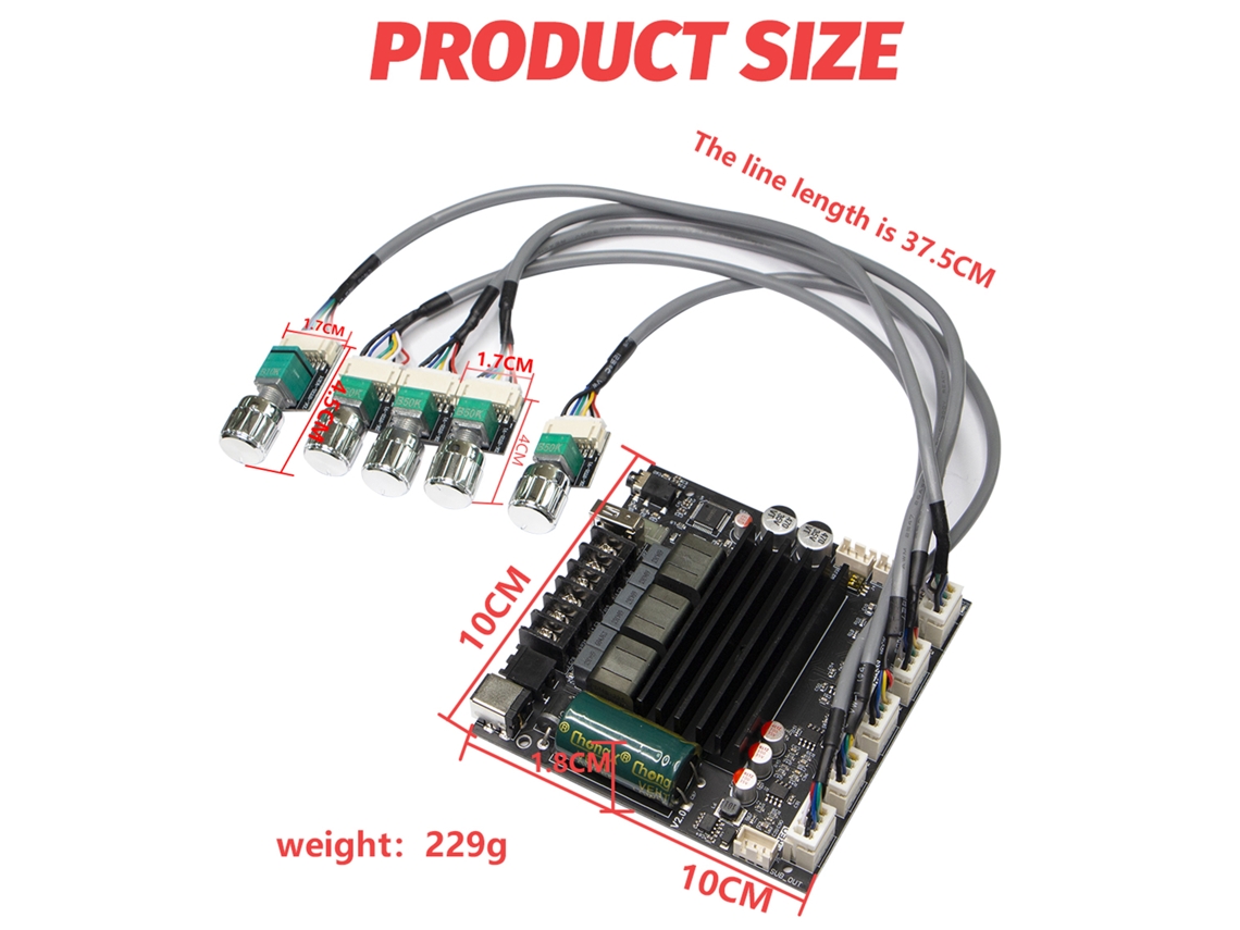 Laxiscreed Power Amplificador Board Com Bluetooth 5.1 E Áudio Estéreo 2.1 Canais