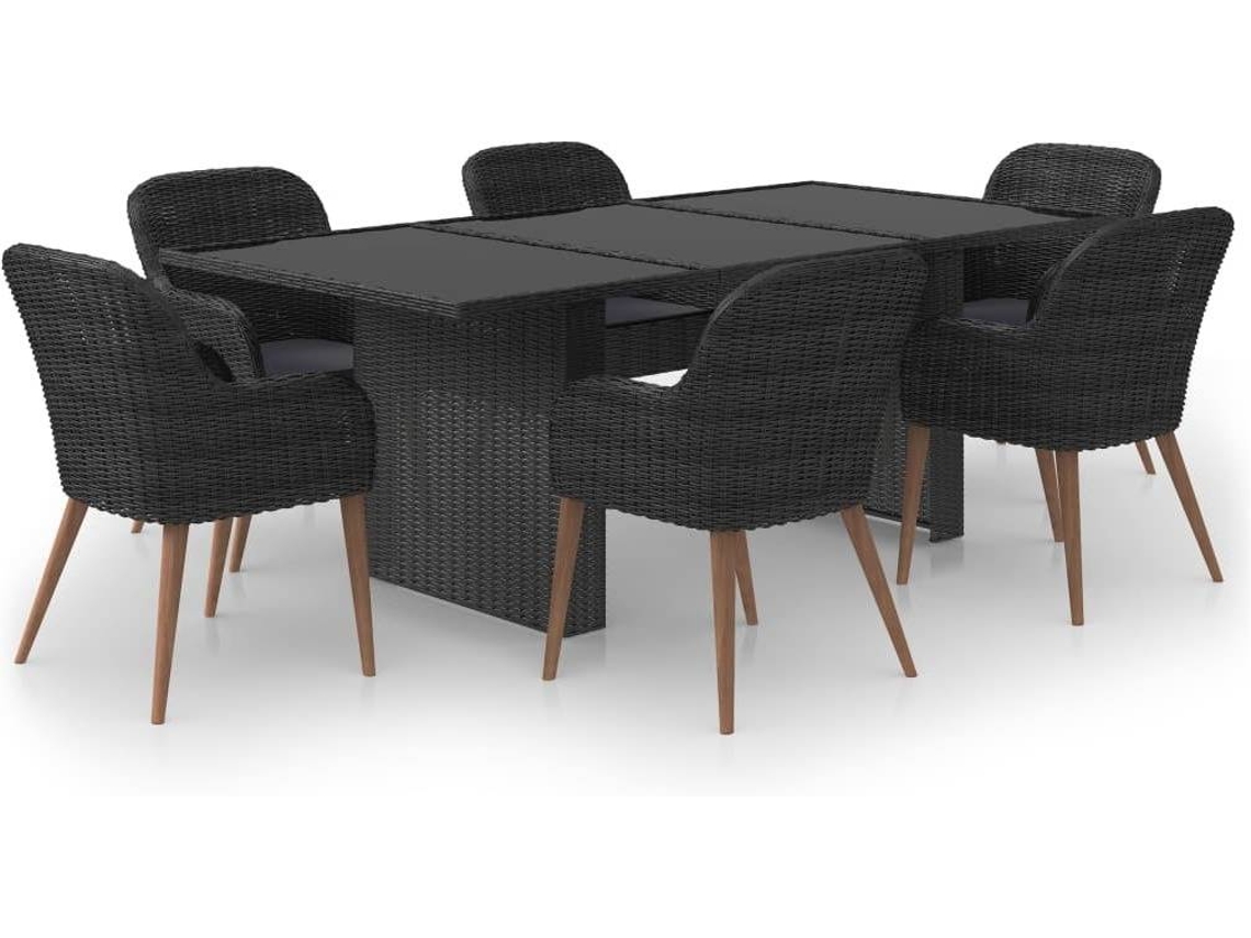 Dining Set, Dining Sets Vidaxl Preto Rattan / Vime (n/a)