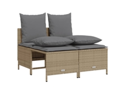 Conjunto de 4 sofás de jardim com almofadões Vime Pe Bege MAISON EXCLUSIVE (4 peças)