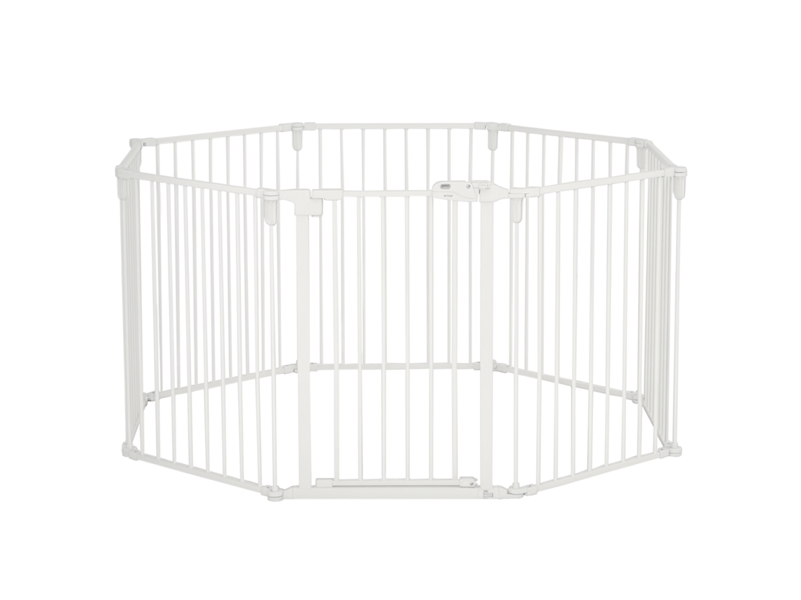 Terrário Puppy Externo Run para Portão Protetor de Cães com Porta, Proteção de Lareira, Flexível Dobrável de 8 Painéis, Cada um 60 76 Branco
