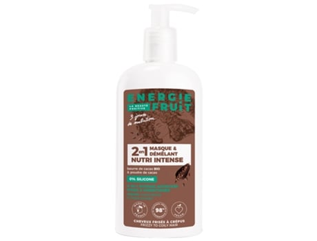 Máscara desembaraçante Nutri Intense 2 em 1 com manteiga de cacau orgânica e cacau em pó 300 ml ENERGIE FRUIT