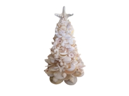 Árvore de Natal de Concha Marinha Resina Decorção de Natal Temática Oceano 15x6x6cm Branco | S/MARCA