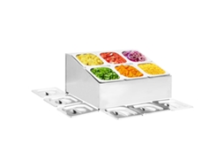 Suporte Gastronorm C/ 6 Recipientes Gn 1/6 Aã§o Inoxidãvel DKD HOME DECOR