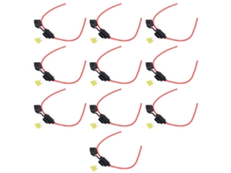 10 Portafusíveis em Linha Resistente ao Calor 14AWG 20A com Fusíveis S/MARCA