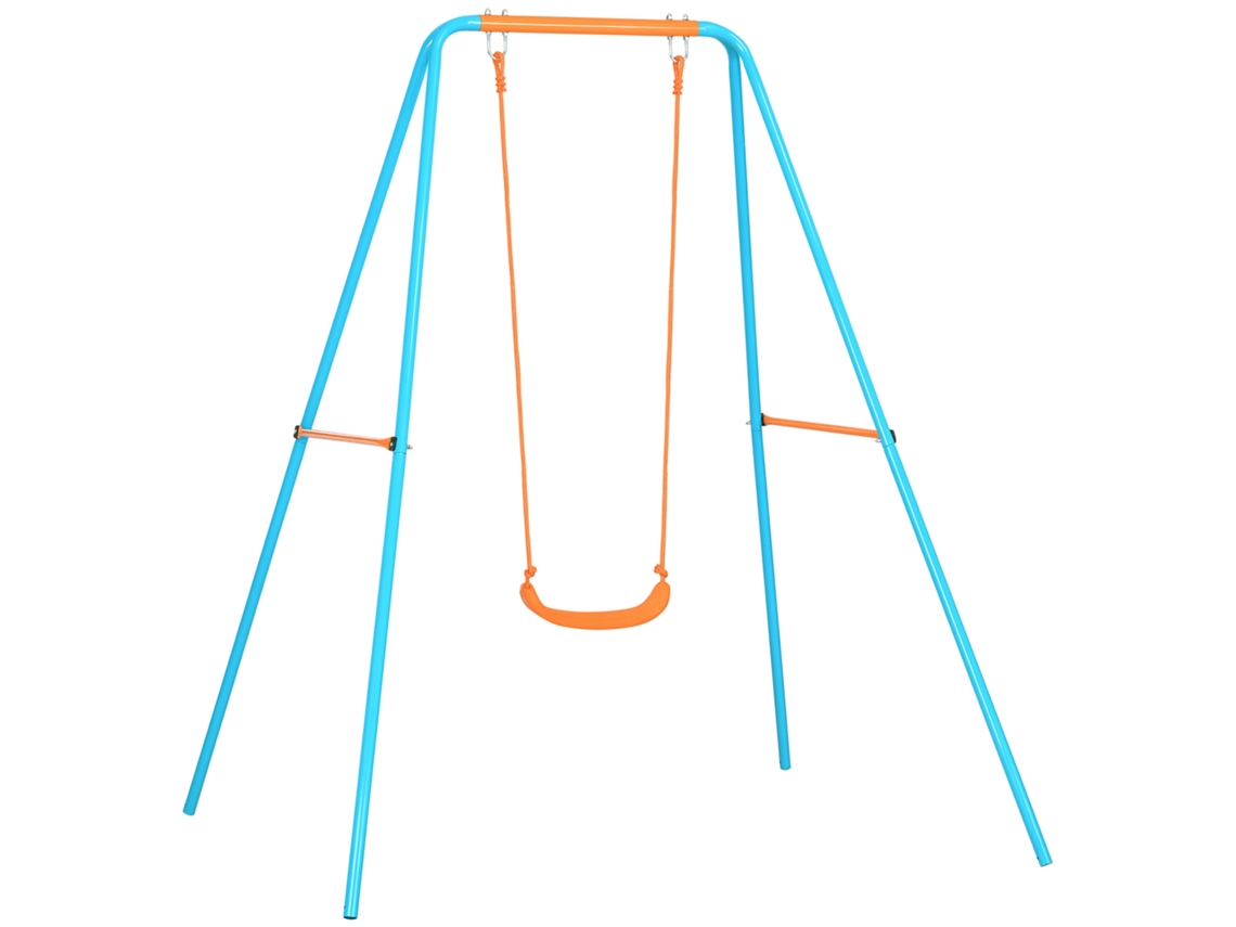 Baloiço de Jardim para Crianças de 3 a 8 Anos em Aço e Educação Física com Assento e Estacas. 163x145x181 Cm Ge