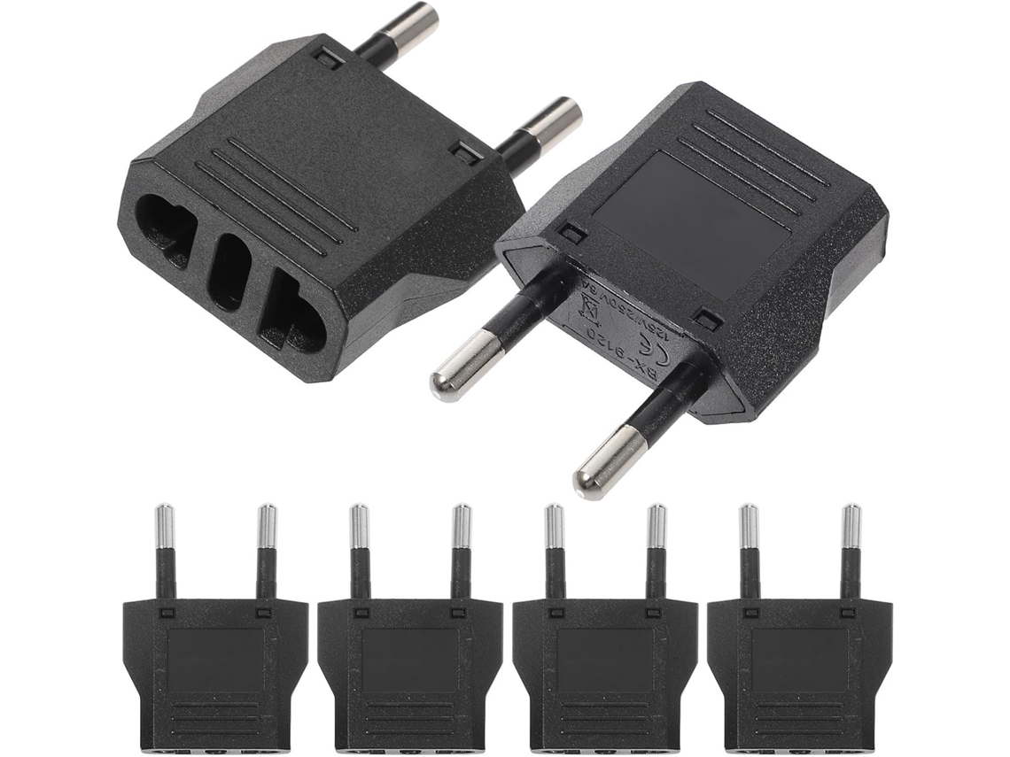 Conjunto De 6 Adaptadores De Tomada Americana Para Francesa Em Cobre E Abs, Conversor De Plugues
