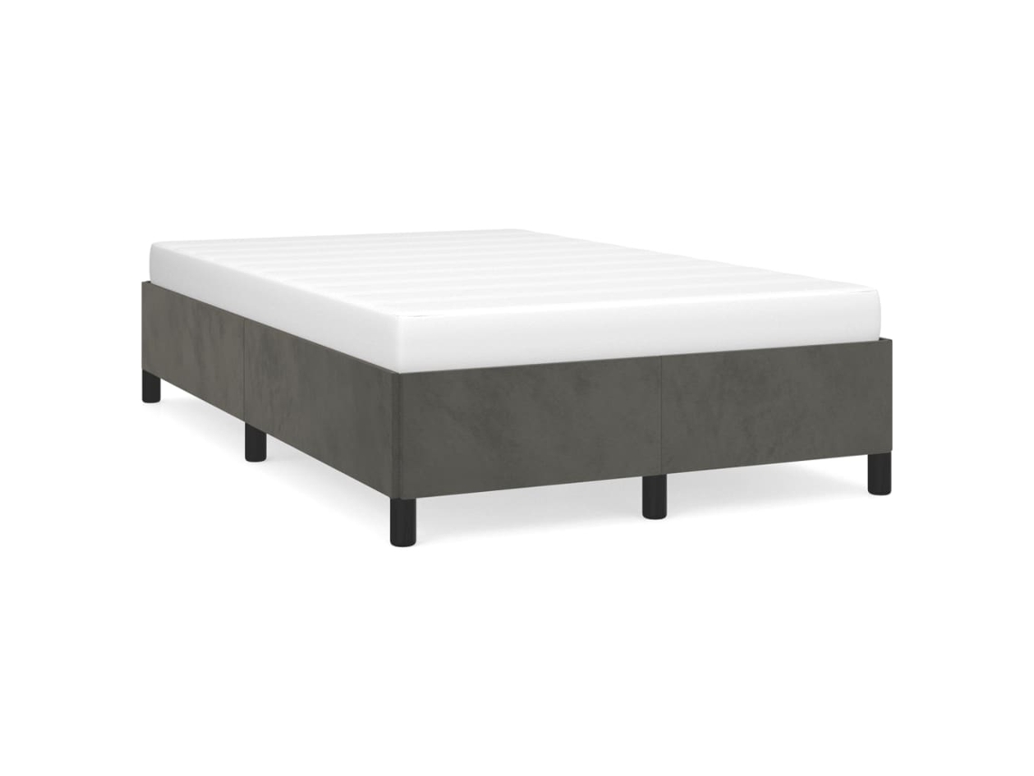 Estrutura de Cama Hanko em Veludo Cinzento Escuro (120x200 cm)