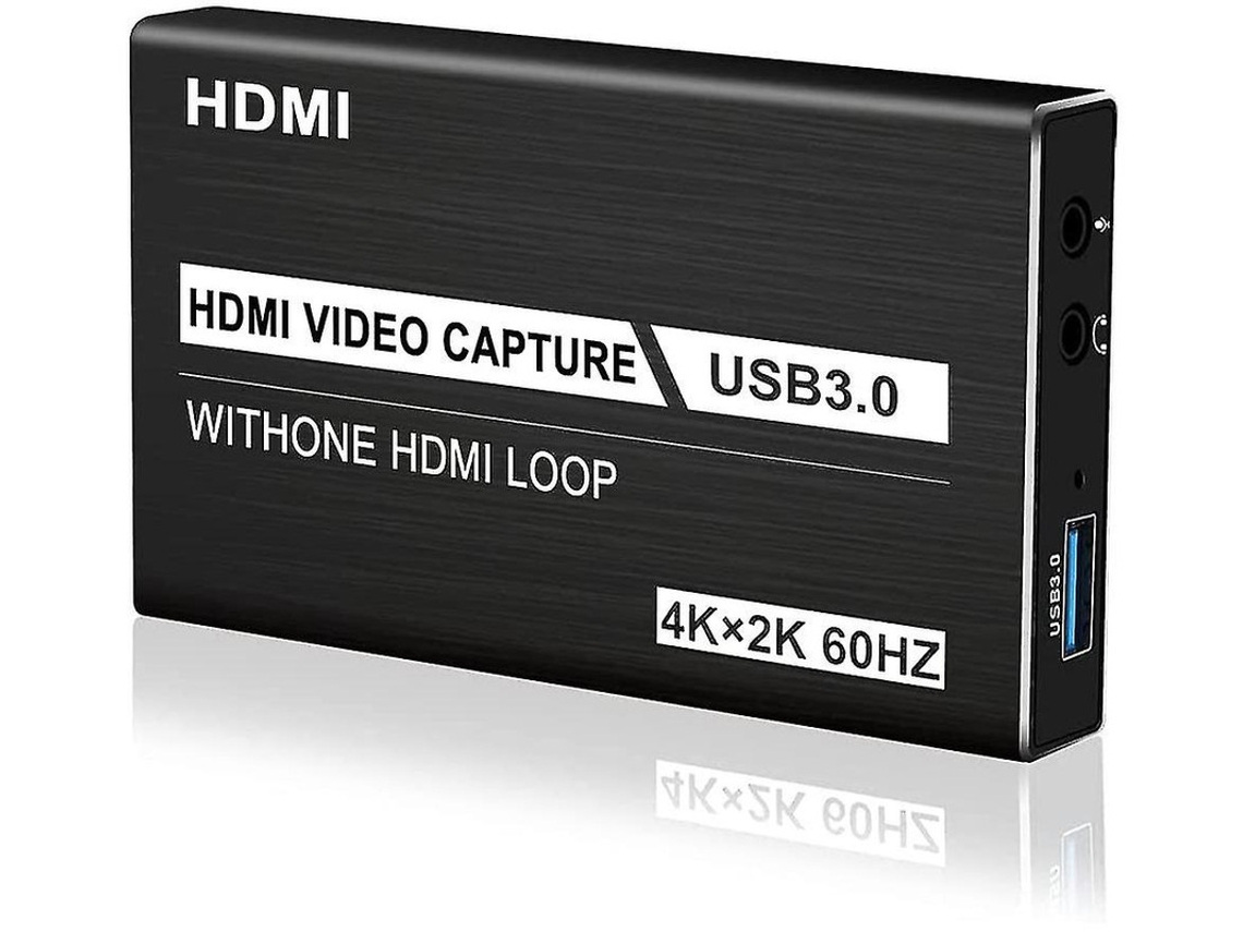 Placa De Captura De Áudio E Vídeo 4k Hdmi, Usb 3.0, 1080p 60fps, Streaming Ao Vivo, Para Windows, Mac Os X, Linux, Obs, Ps4 Etc Preto Yizhood