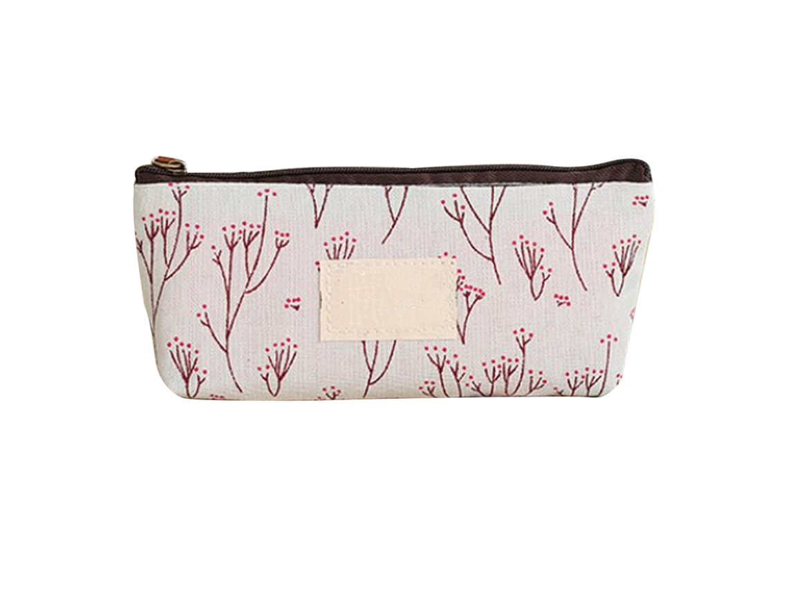 Estojo LAXISCREED Canvas Floral Azul Grande Capacidade