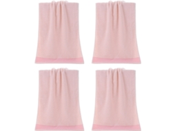 Conjunto de Toalhas de Mãos NEVEANCE Absorvente Banho Mão Rosto Algodão Rosa - 4pcs (33x73cm)