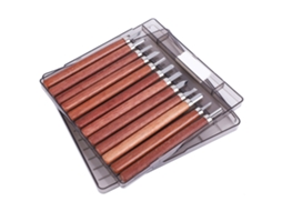 Yuru 12pcs Ferramenta de Esculpimento em Madeira Burin Aço Carbono Alto Cabo Pau rosa com Britadeira