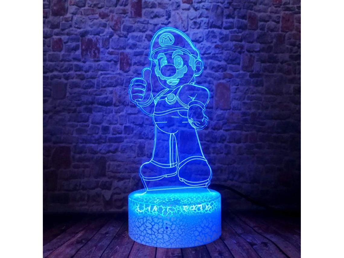 Luminária de Mesa Led Super Mario Bros Anime com Ilusão 3d para Dormir BRILVIBERA