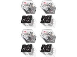 Conjunto de 8 Relés Potência Ac 24v com Bobina e Led Vermelho, 11 Pinos, 3pdt, 3na (normalmente CHABERLU