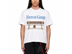 Rockinstone Forrest Gump Logo And Bench White Adult T-shirt Size:xl