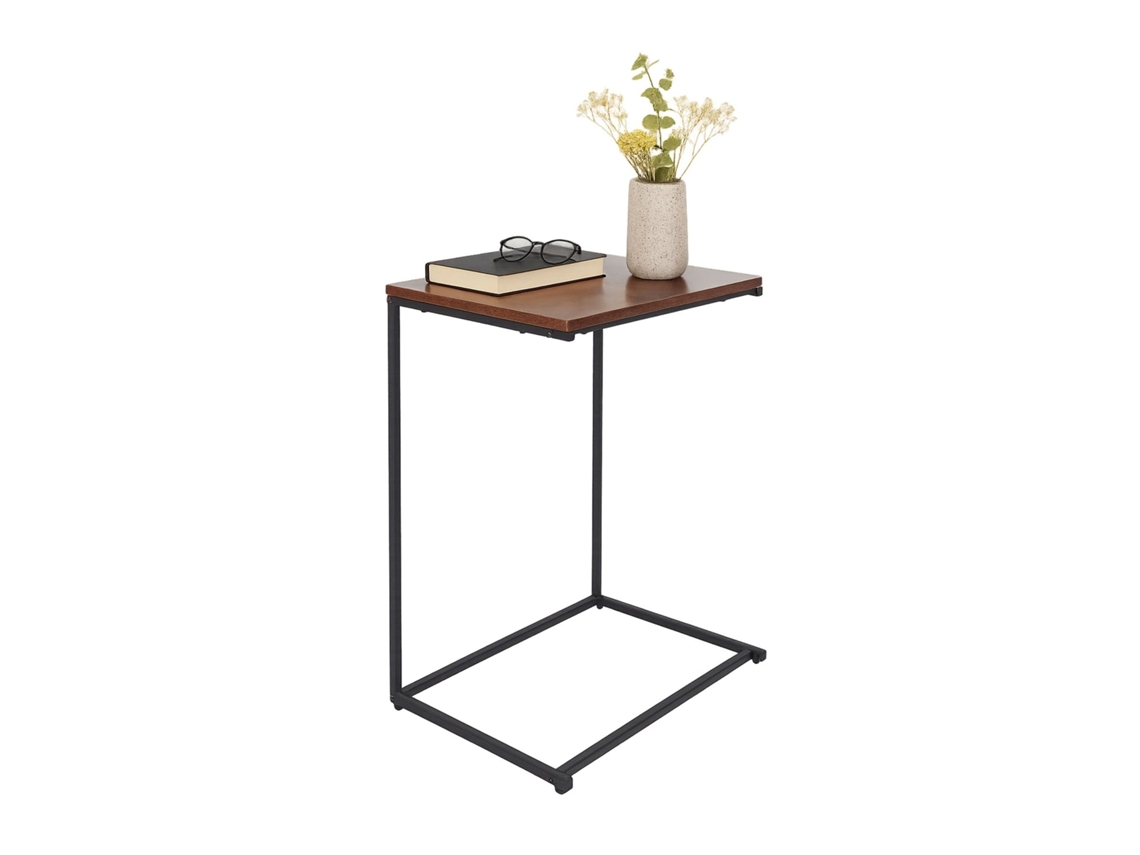 Mesa Lateral Em Formato C Com Design Industrial Compacto