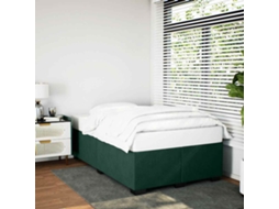 Vidaxl Estrutura De Cama Com Colchão Verde Escuro 120x190 Cm Veludo
