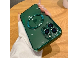 Capa Para Iphone 17 Air Cangler Verde Eletrorevestida Magnética Resistente A Choques