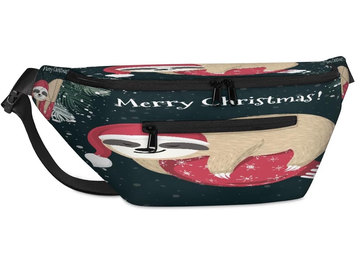 Bolsa de Ombro Tropicallife "feliz Natal" com Estampa Fofa de Bicho preguiça 38 X 25 9 X 19 Cm Estampa Fofa de