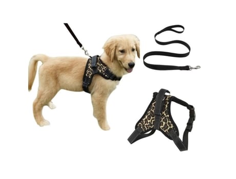 Arnês de Segurança para Cães Médio e Grande Arnês para Cães Coleira para Animais de Estimação FAKEFACE