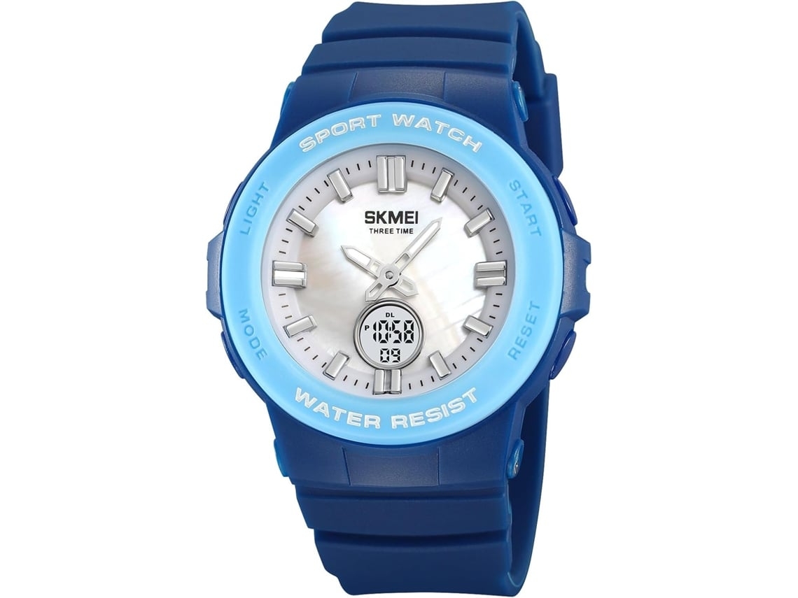 Relógio de Pulso Esportivo Multifuncional À Prova DÁgua Dual Time-Verde