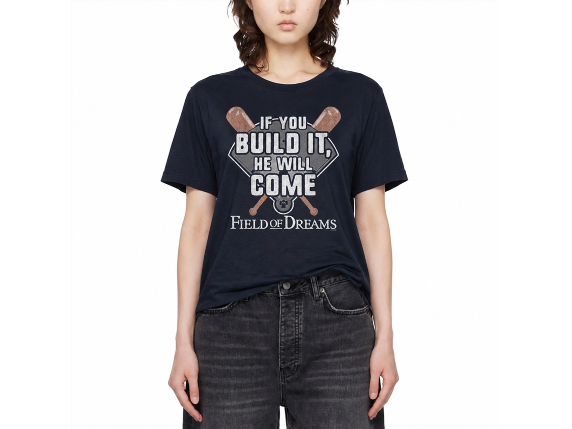 Rockinstone Field Of Dreams If You Build It Navy Adult T-shirt Size:xl