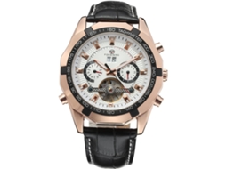 Lurelia Relógio Mecânico Masculino, Automático, Data/calendário, Turbilhão, Aço Inoxidável, Couro