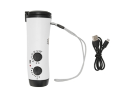 Rádio com Manivela, Multifuncional, Portátil, Fm/am, Previsão do Tempo, Lanterna Led e Alça de Pulso para Uso Externo AQUAFORGE