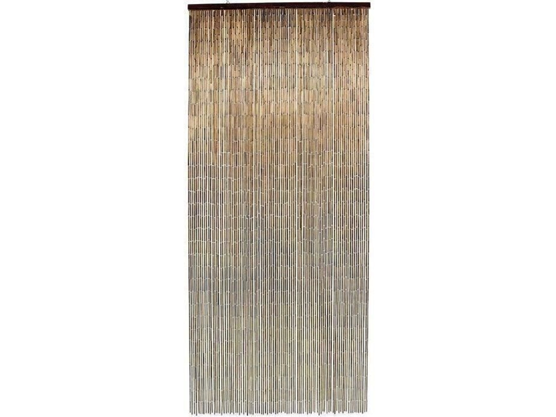 Cortina De Porta Em Mogno Com Varas De Bambu Envernizadas - 90x200 Cm