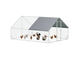 Galinheiro externo de aço galvanizado 3x4x2 m VELTUS TRADE