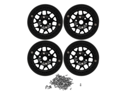 4pcs Rodas De Liga De Alumínio Beadlock 1.9in Para Rc Crawler Scx10 Scx10 Ii Preto