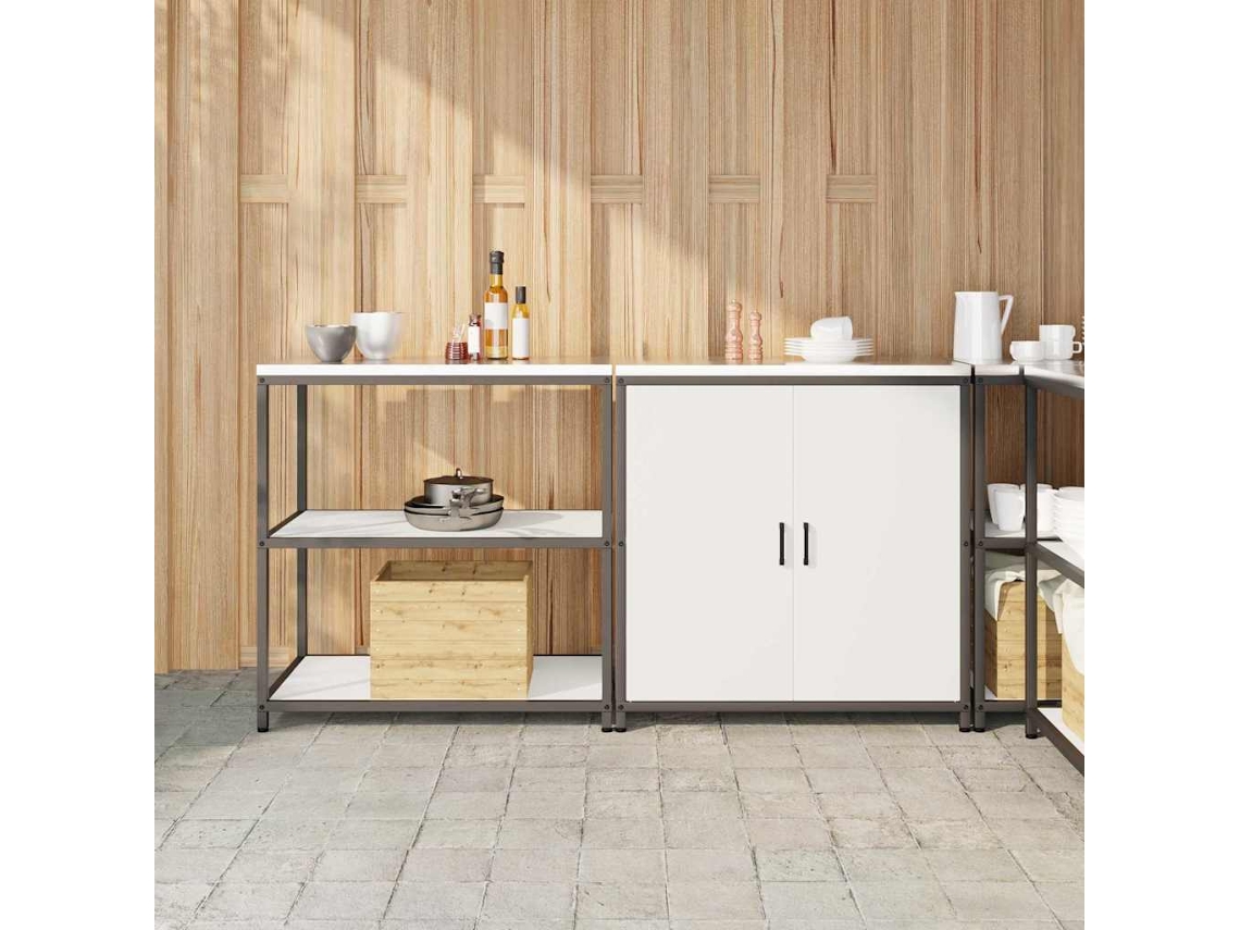 Vidaxl Conjunto De Armazenamento De Cozinha Hattem 2 Unid. Branco