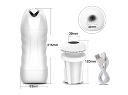 (branco 30mm) Copo Vibratório Masculino Automático Com Ventosa