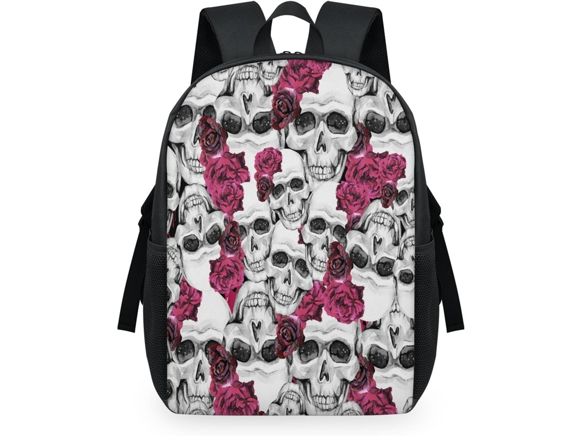 Mochila Tropicallife com Estampa de Caveira Rosa para Crianças 32 5 X 15 X 44 9 Cm Tecido de Malha Estampa de